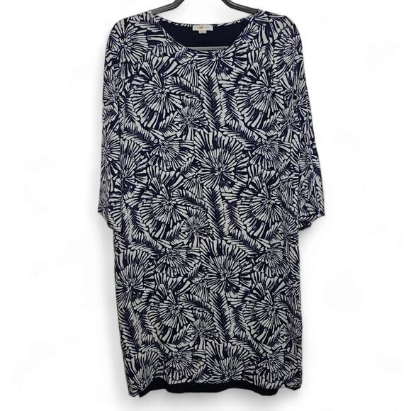 Garnet Hill 100% Silk Abstract Floral Shift Dress Size 6 Casual Vacation Summer - Picture 1 of 11